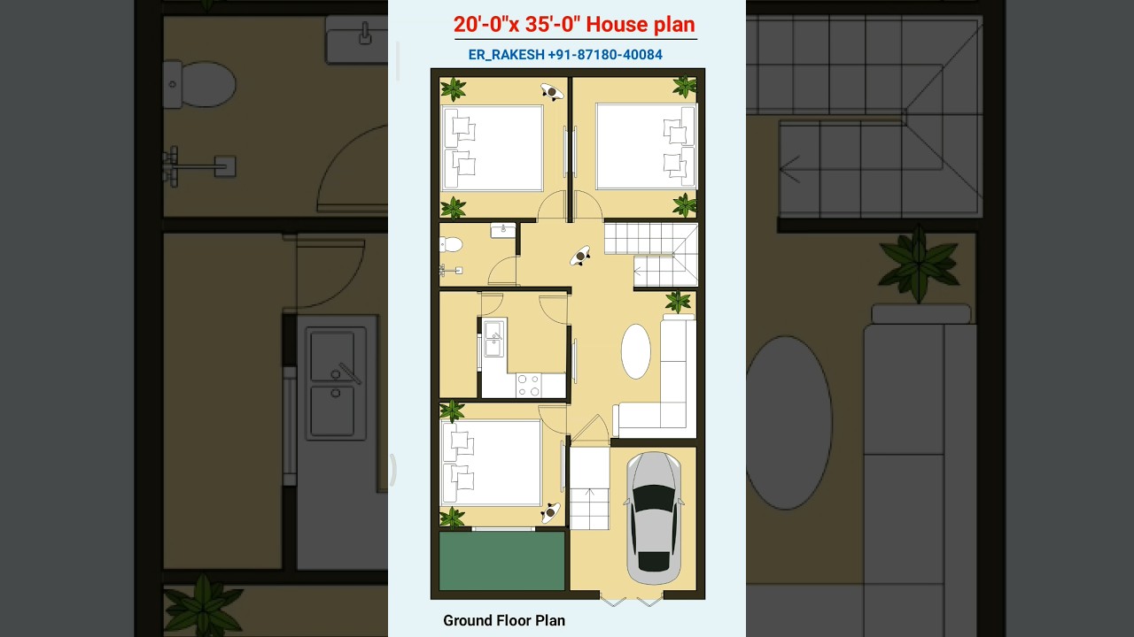 20x35 2bhk house plan, 20*35, 20 by 35 ghar ka naksha #shorts #viral #floorplan #vastu