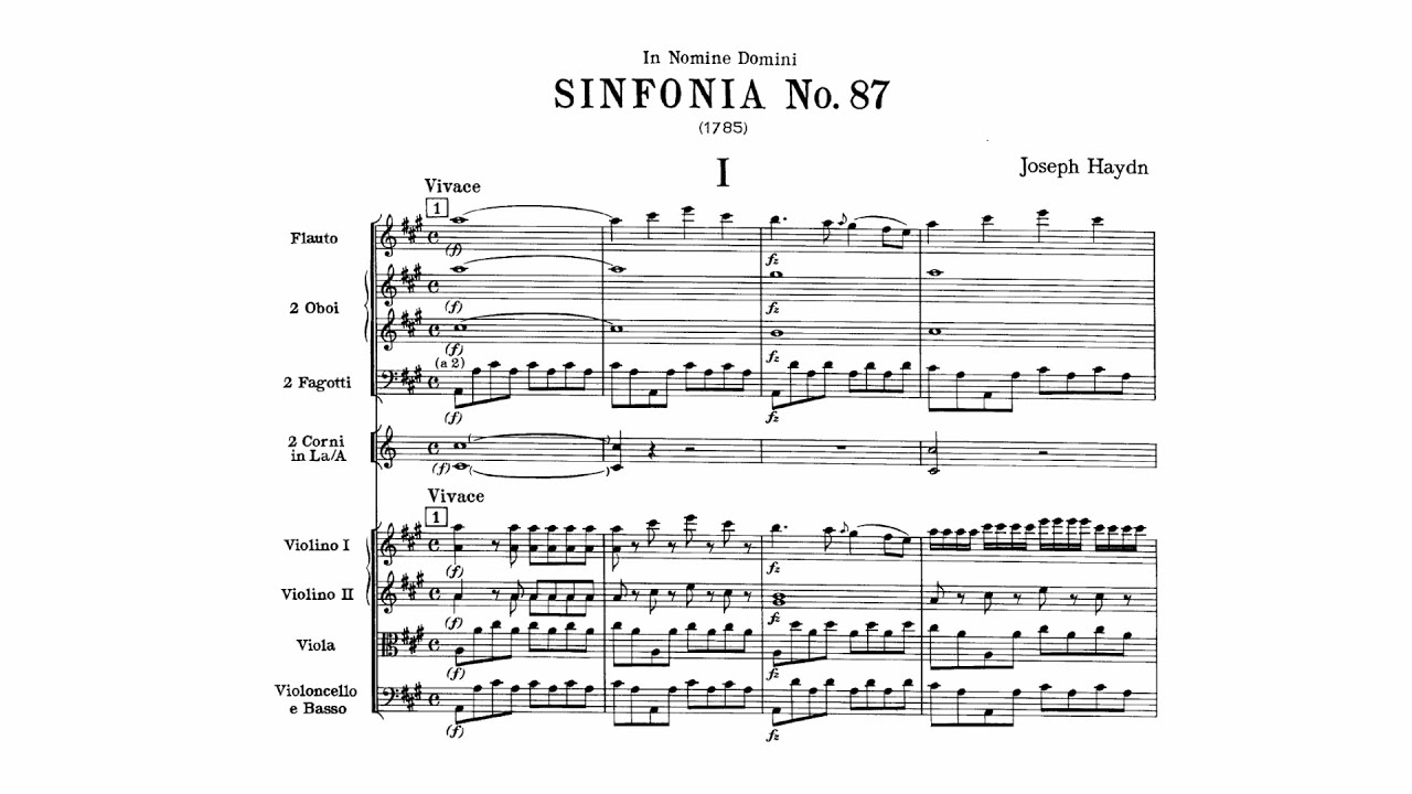 Haydn: Symphony No. 87 in A major (with Score)