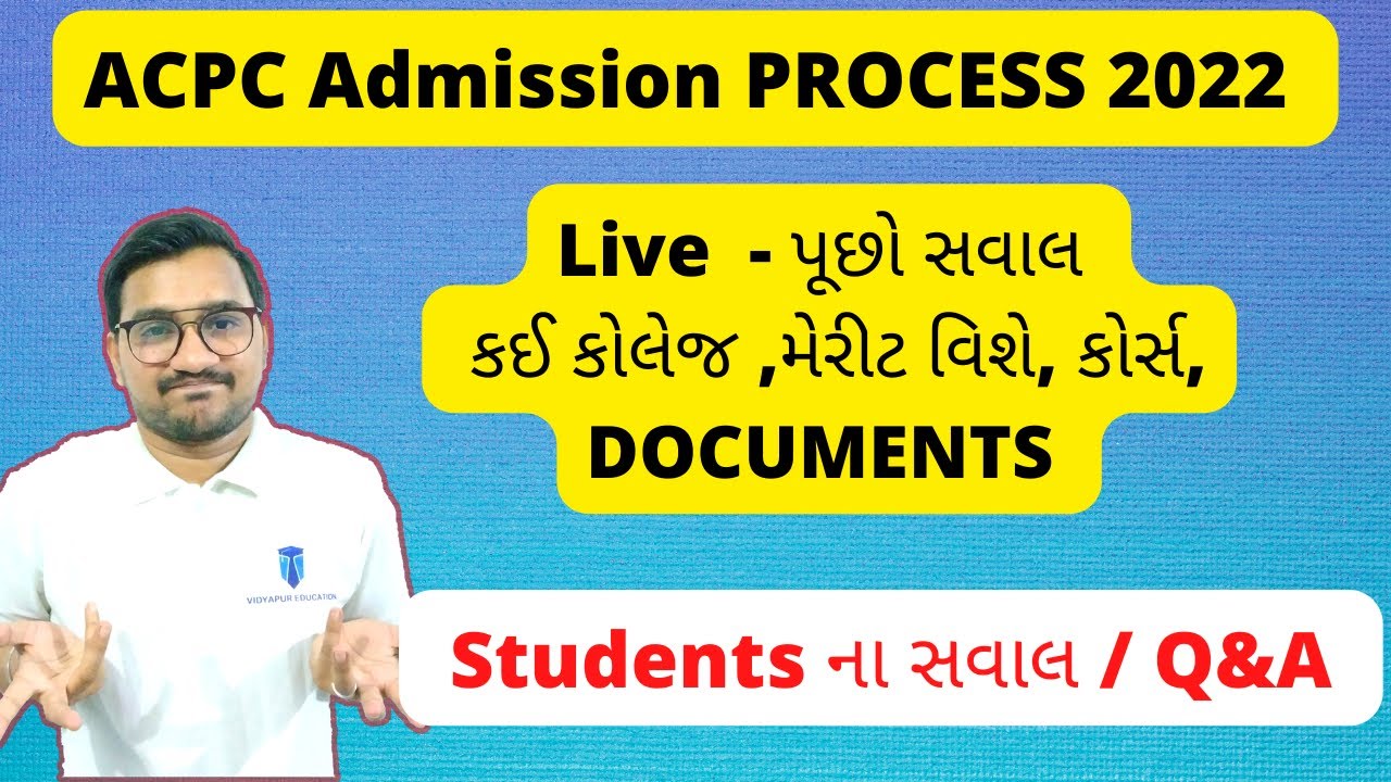 acpc Admission process 2022 | live Q and A  live 6 | Vidyapur Education