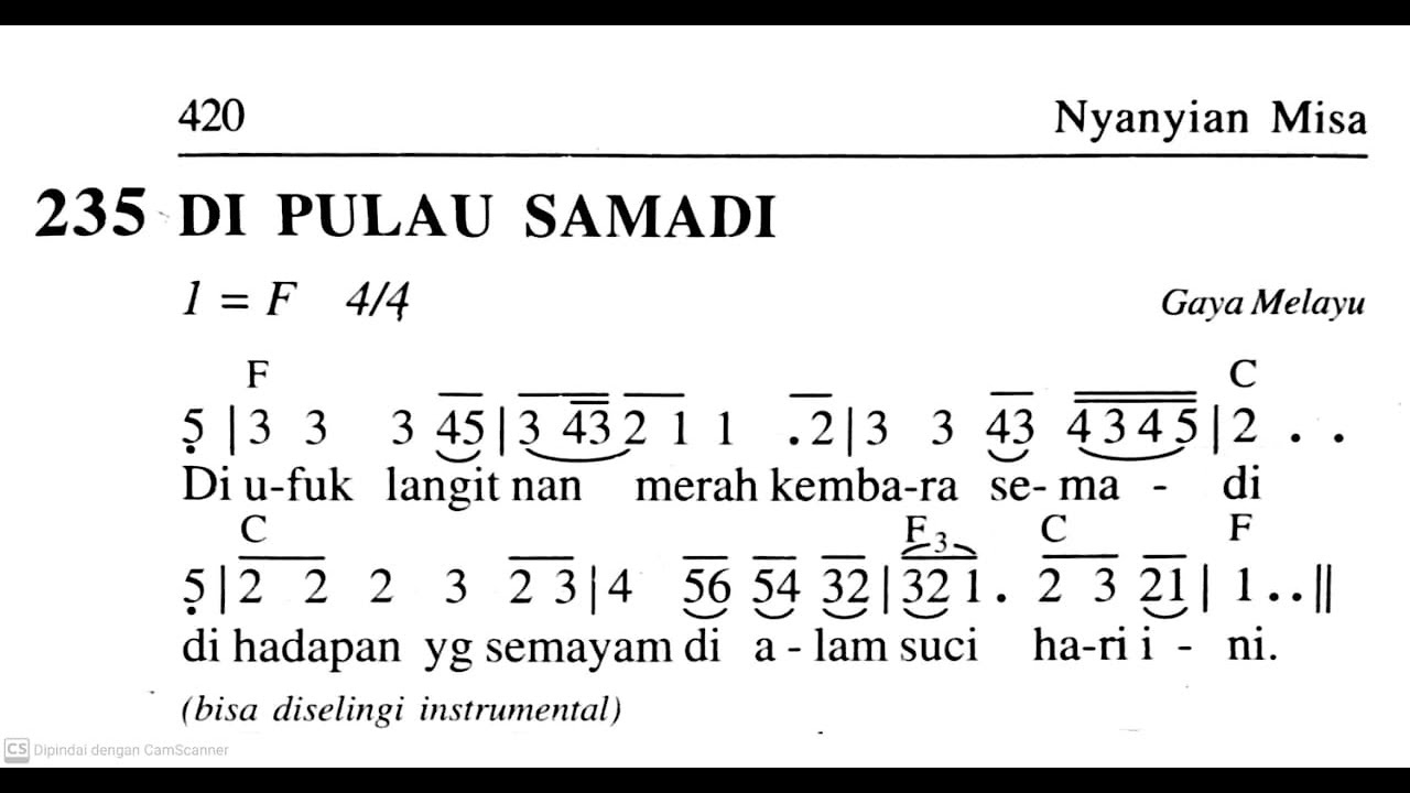 DI PULAU SAMADI - Cipt. Paul Widyawan - Madah Bakti No. 235 - Lagu Rohani Katolik