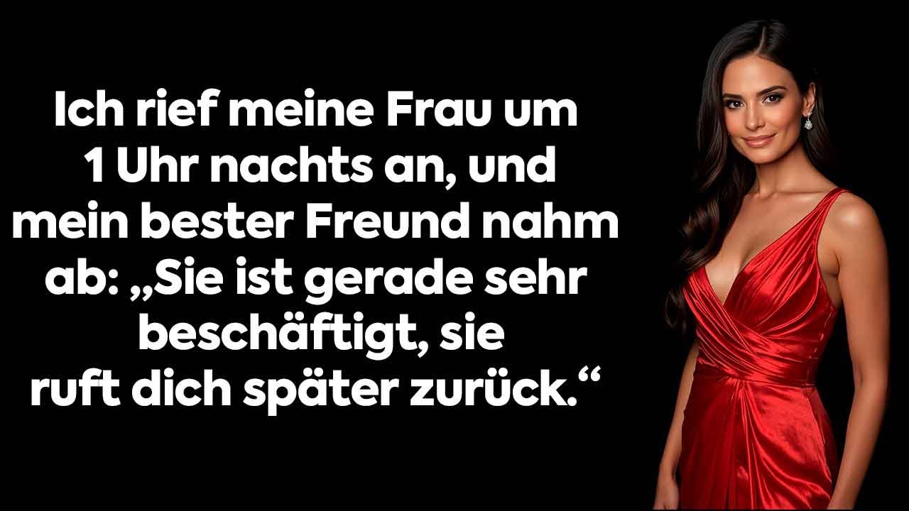 Ich rief meine Frau an, und mein Freund sagte: Sie ist beschäftigt, sie ruft später zurück.