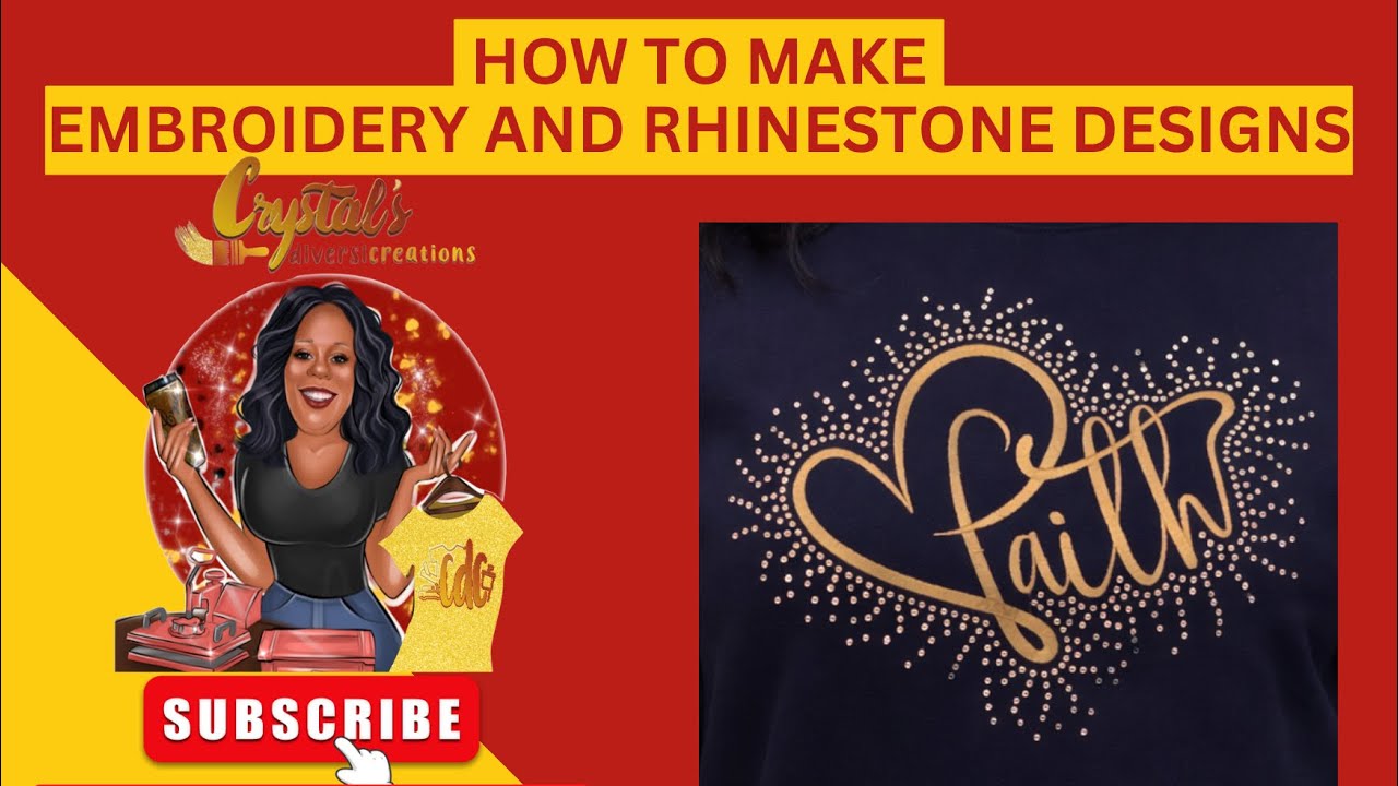  Beginner Tutorial: How to Make Embroidery & Rhinestone Designs ✨