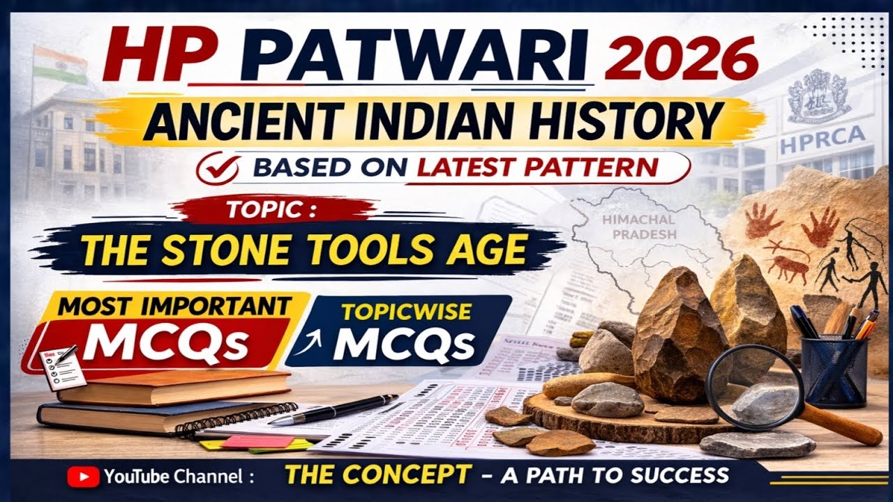 Most Important MCQs about The Stone Tools Age of Ancient Indian History for HP Patwari Exam 2026