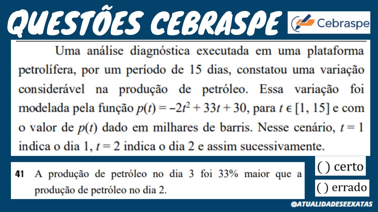 ВОПРОСЫ CEBRASPE - КВАДРАТНЫЕ ФУНКЦИИ