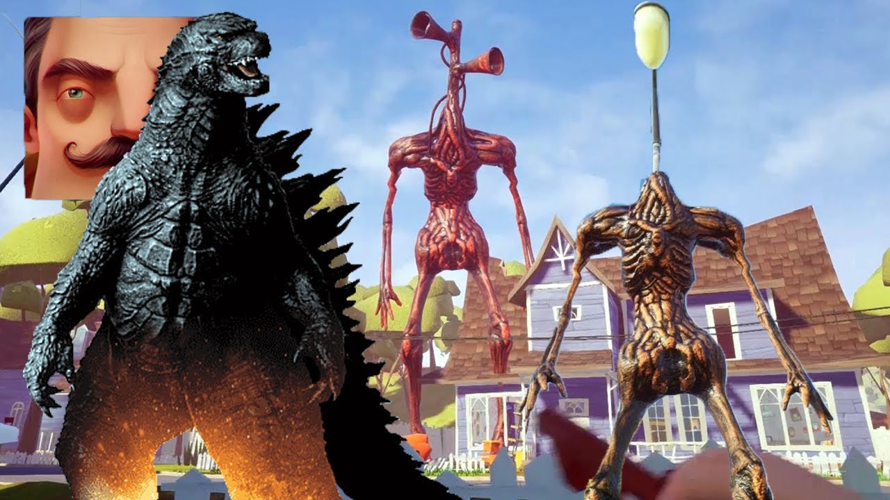 Hello Neighbor - My New Neighbor Siren Head Light Head Godzilla History Gameplay Walkthrough
