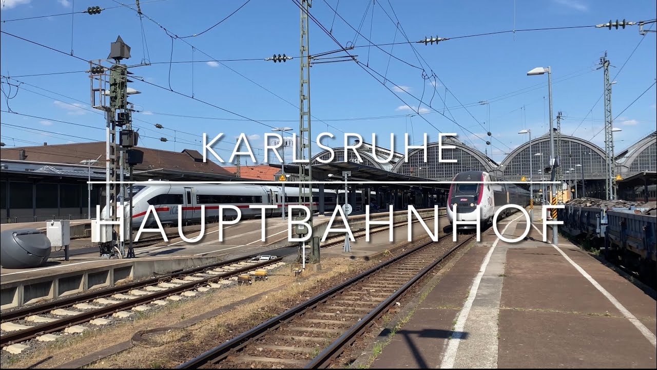Züge/Trains in Karlsruhe Hbf mit ICEs, ICs, Regio und S-Bahn
