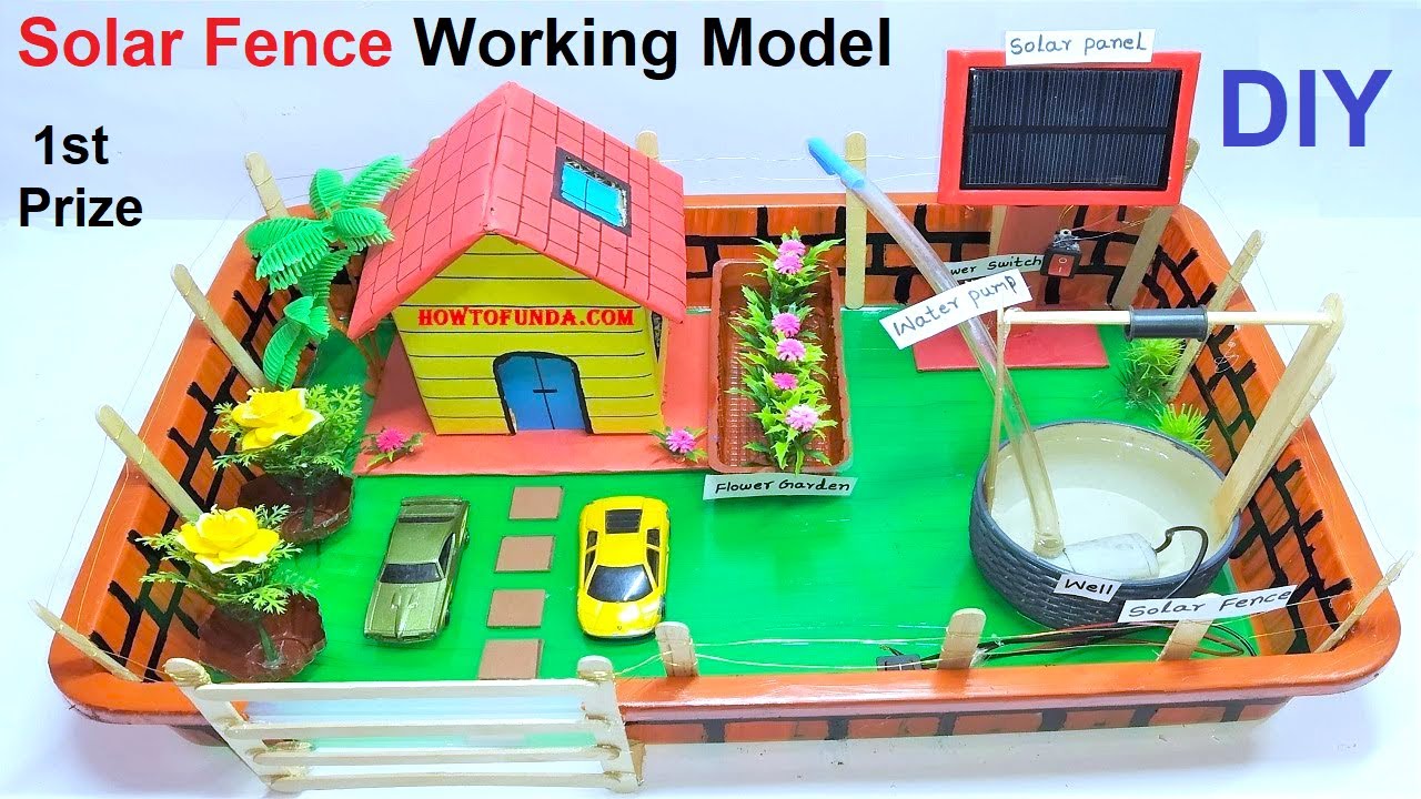 solar fence working model using solar panel | solar water pump working model | howtofunda | DIY