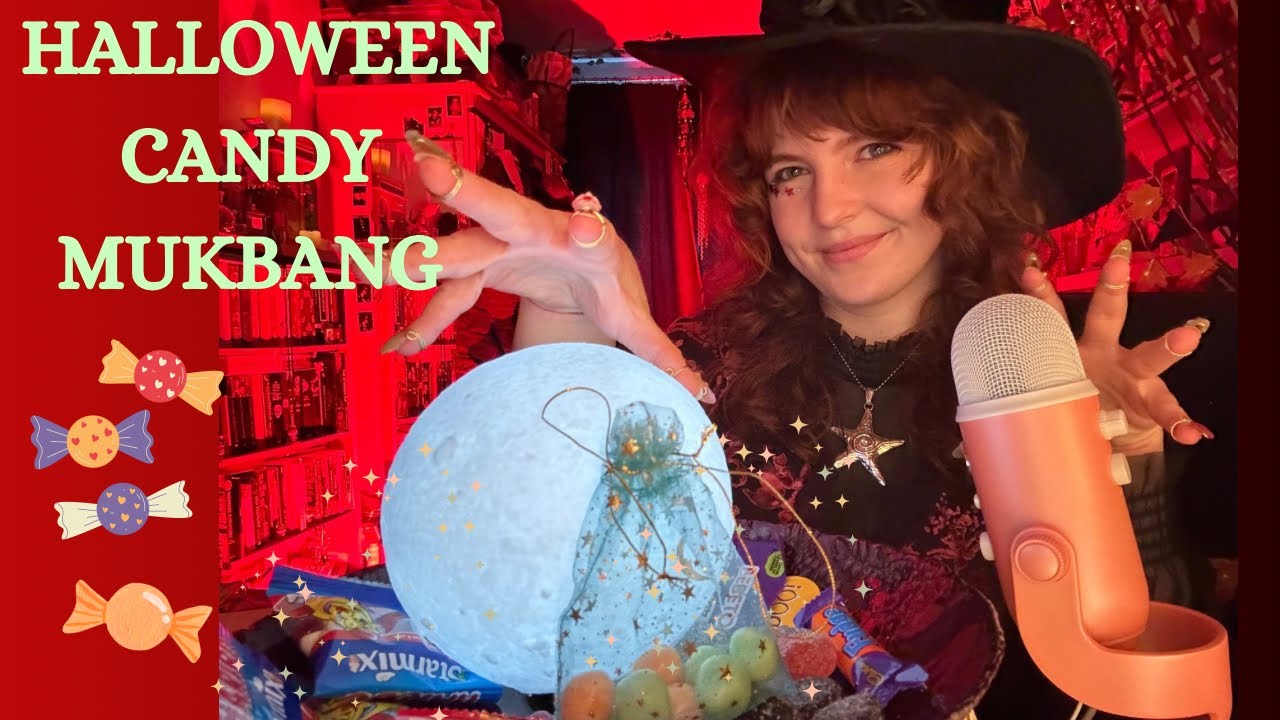 Halloween Candy Mukbang 🍭 whisper talking + mouth sounds
