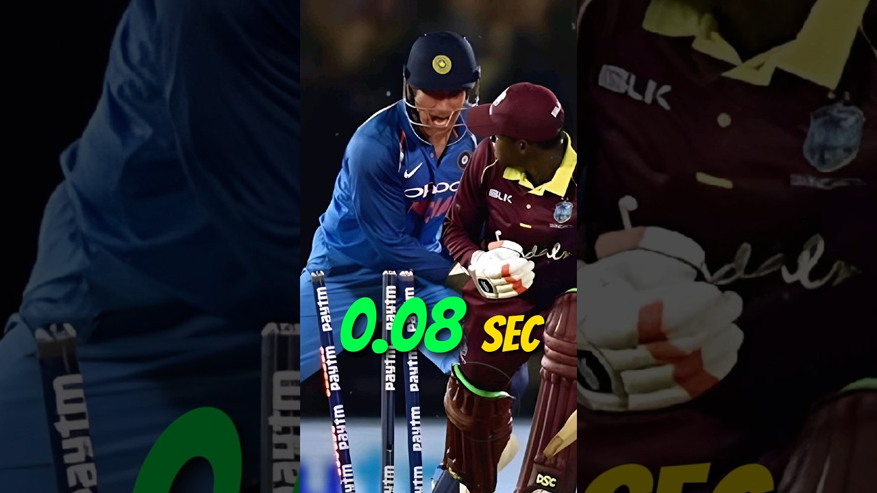 World Fastest Stumping By Ms Dhoni in 0.08 Sec. | Top 3 Fastest Stumping Of Ms Dhoni #shorts