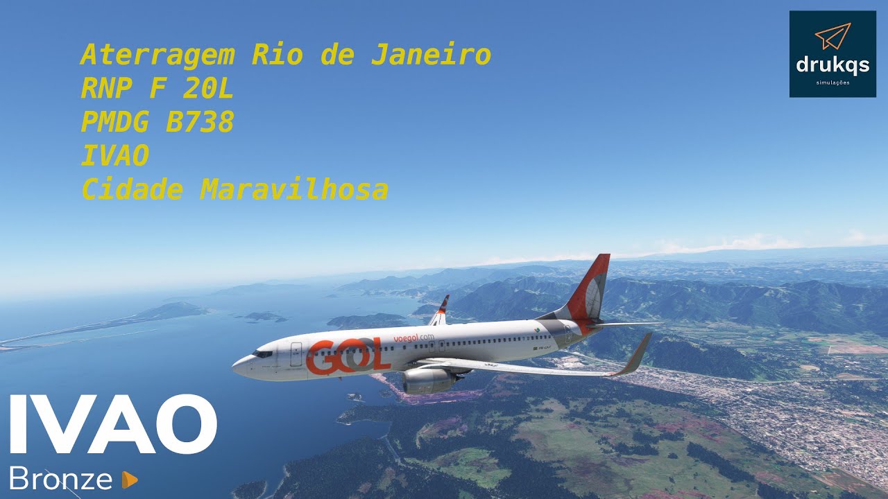 Aterragem Rio de Janeiro-Santos Dumont - RNP F 20L - PMDG  B738 - IVAO - Cidade Maravilhosa