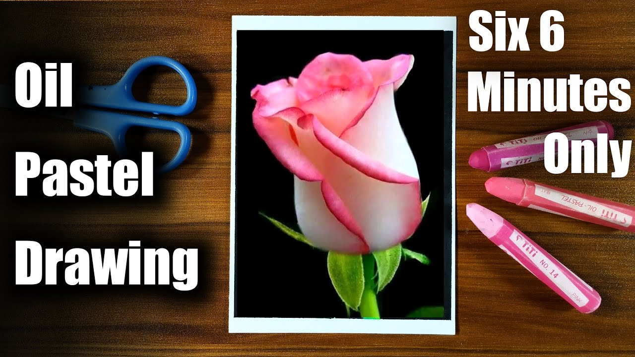 In Short / Oil Pastel Drawing / How to draw a Rose / Very Easy for beginners