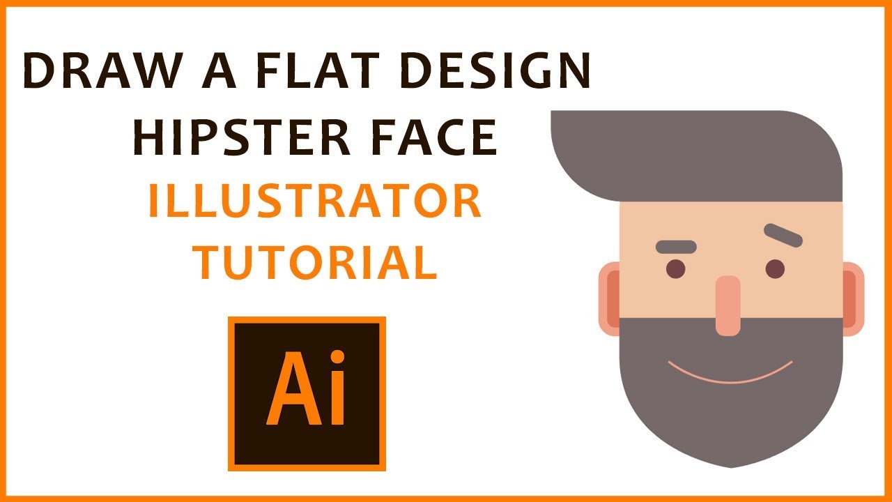 Adobe Illustrator Tutorial - Flat Design Hipster Face