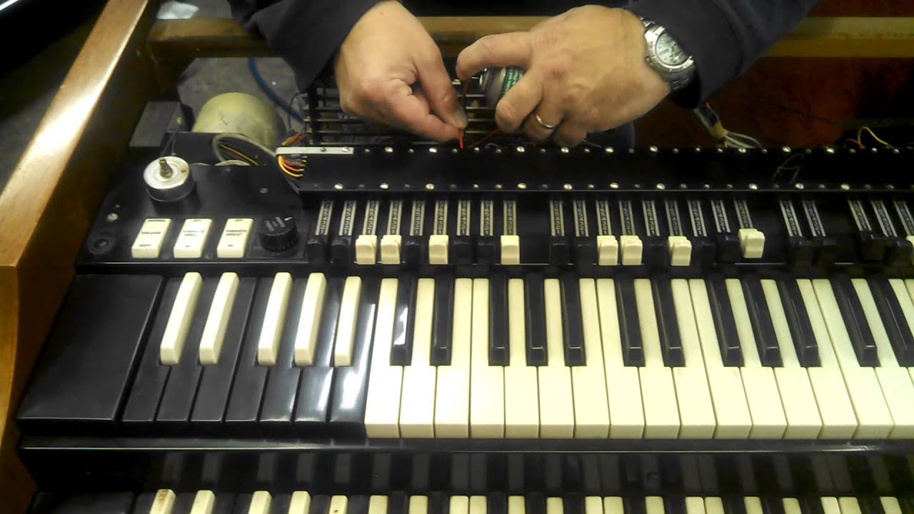 Todd & I cleaning the drawbars on a Hammond A100
