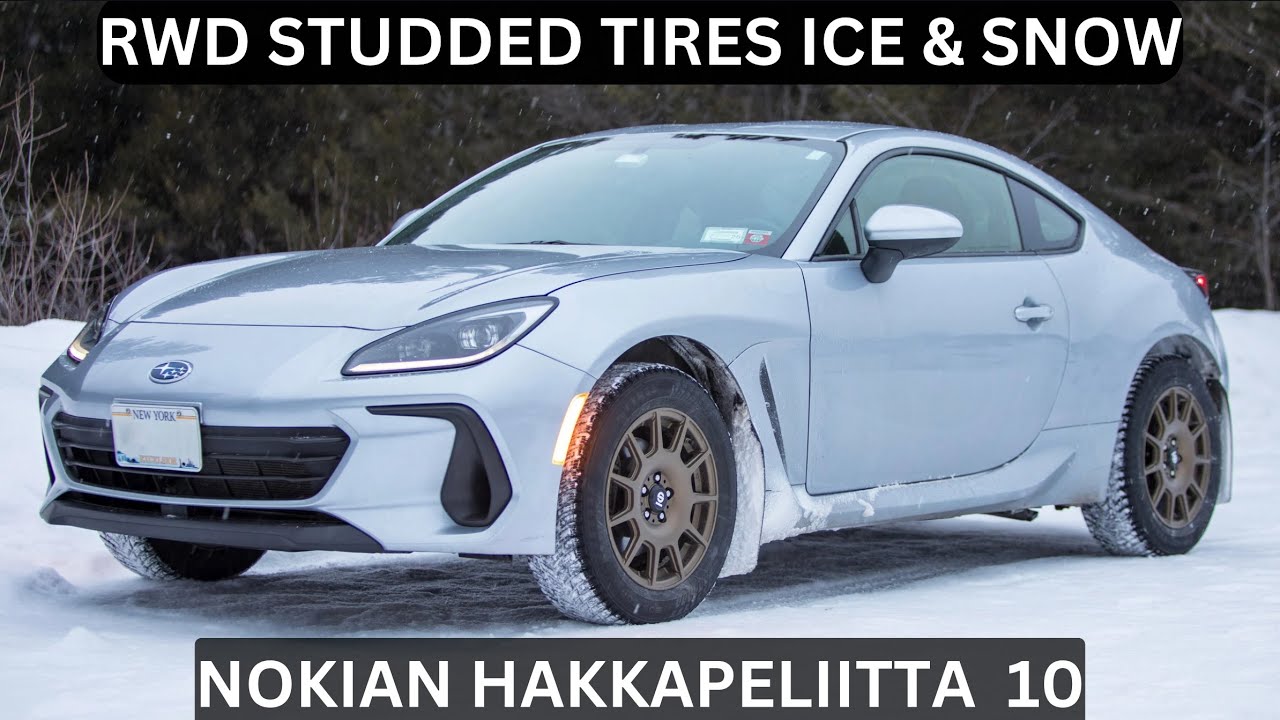 RWD Studded Tires Ice & Snow — обзор Nokian Hakkapeliitta 10 — Subaru BRZ Manual — 4K