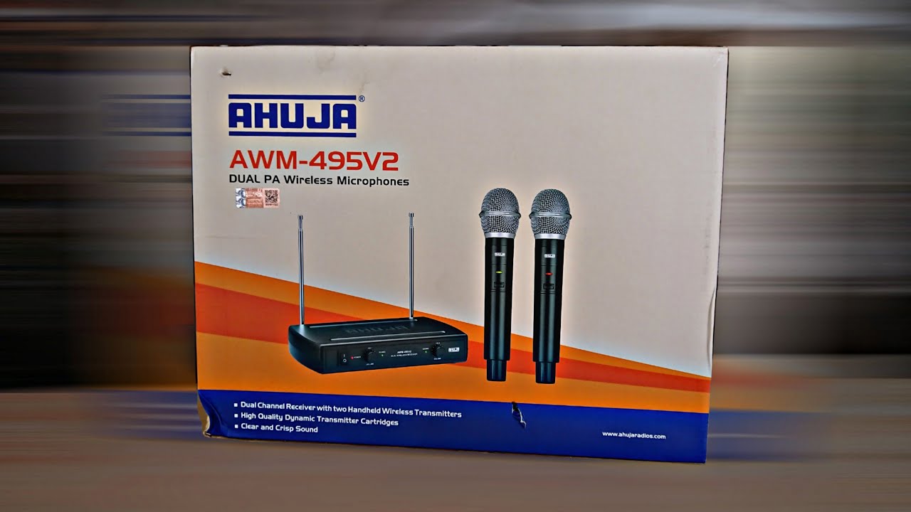 AHUJA AWM-495V2 DUAL PA WIRELESS MICROPHONE UNBOXING & REVIEW