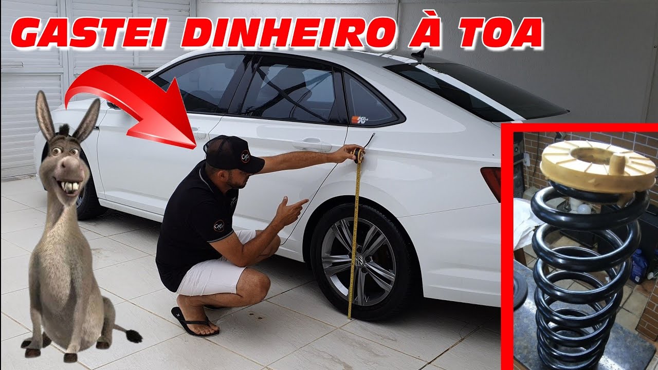 Tentei alterar a altura, não façam isso, burrice minha. Molas Eibach no Jetta R-Line.