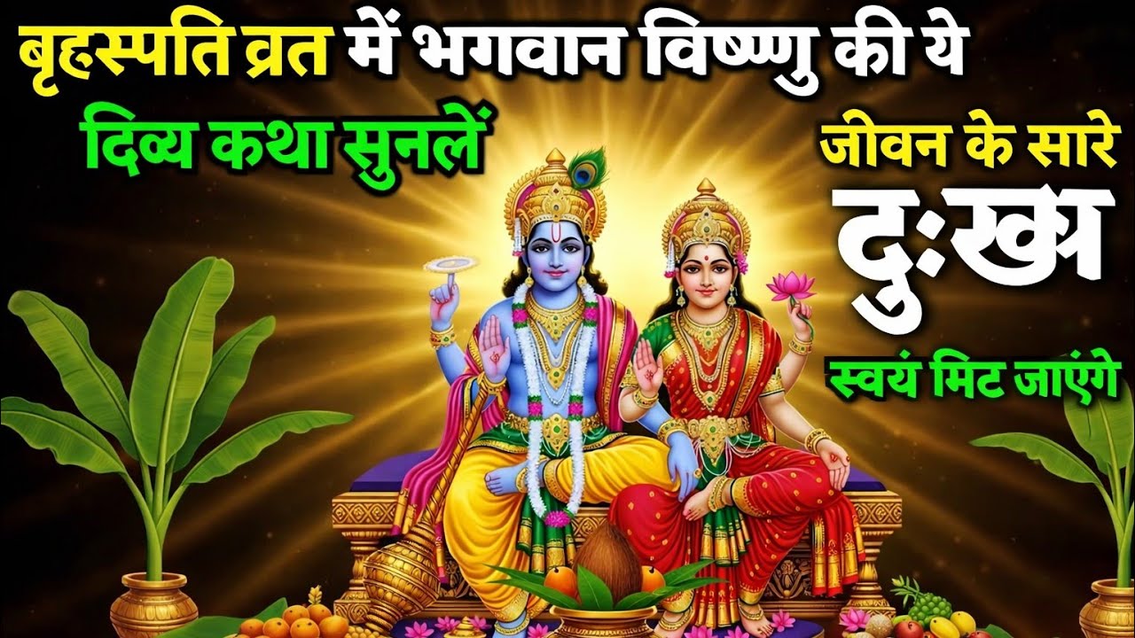 बृहस्पति व्रत में भगवान विष्णु की ये दिव्य कथा सुन लो — जीवन के सारे दुःख स्वयं मिट जाएंगे”
