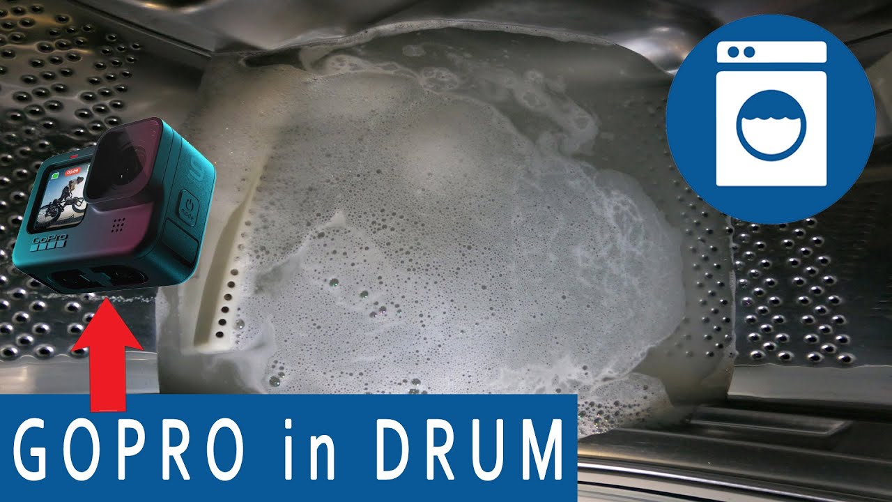 4K Camera inside washing machine drum GoPro Hero 9 Black
