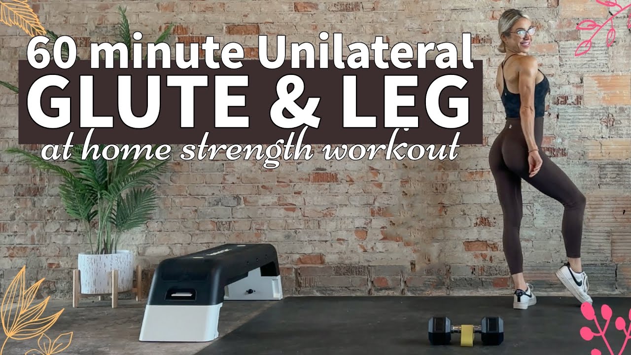 60 Minute Unilateral Glute & Leg Workout | Low Impact | At Home | No Jumping | 1 Dumbbell Band Bench