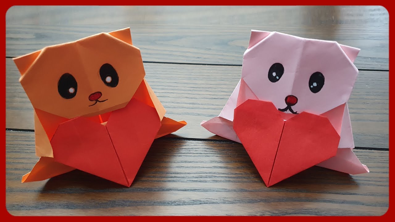 How To Make a Cute Hamster Holding a Heart | Easy Simple Origami | #origami #diycrafts #howtomake