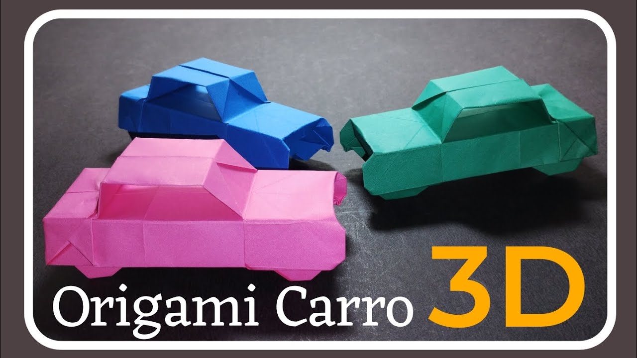 Como fazer um carrinho  de papel 3D em Origami - Tutorial detalhado