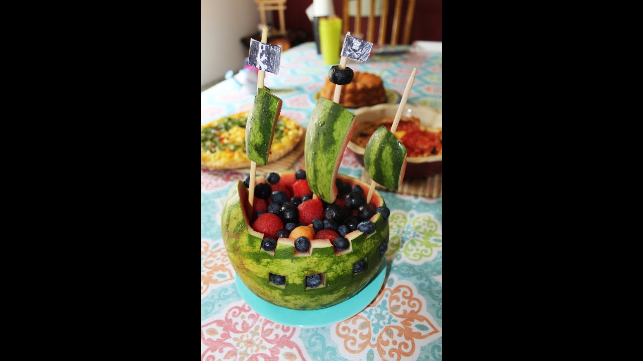 Pirate ship watermelon bowl.