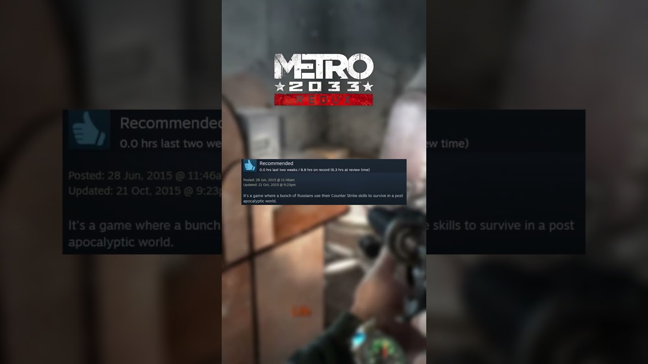Metro 2033 Redux Best Steam Reviews #gaming #steam #metro2033redux