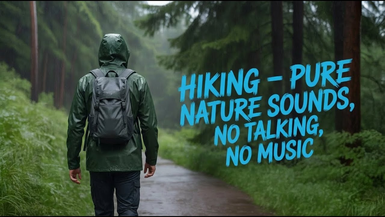 Gentle Rain Hike Through Lush Green Hills & Muddy Trails | Pure Nature Sounds | No Talking, No Music