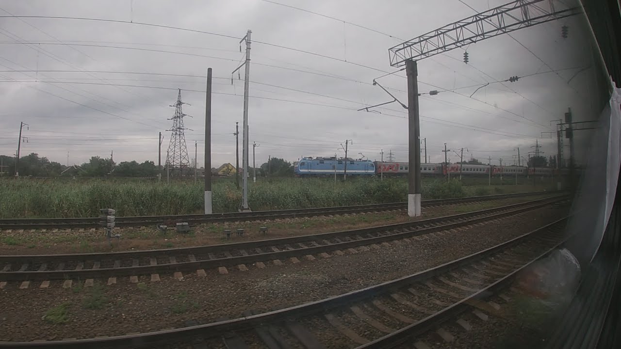 Краснодар - Тимашевская из окна поезда пасмурным утром