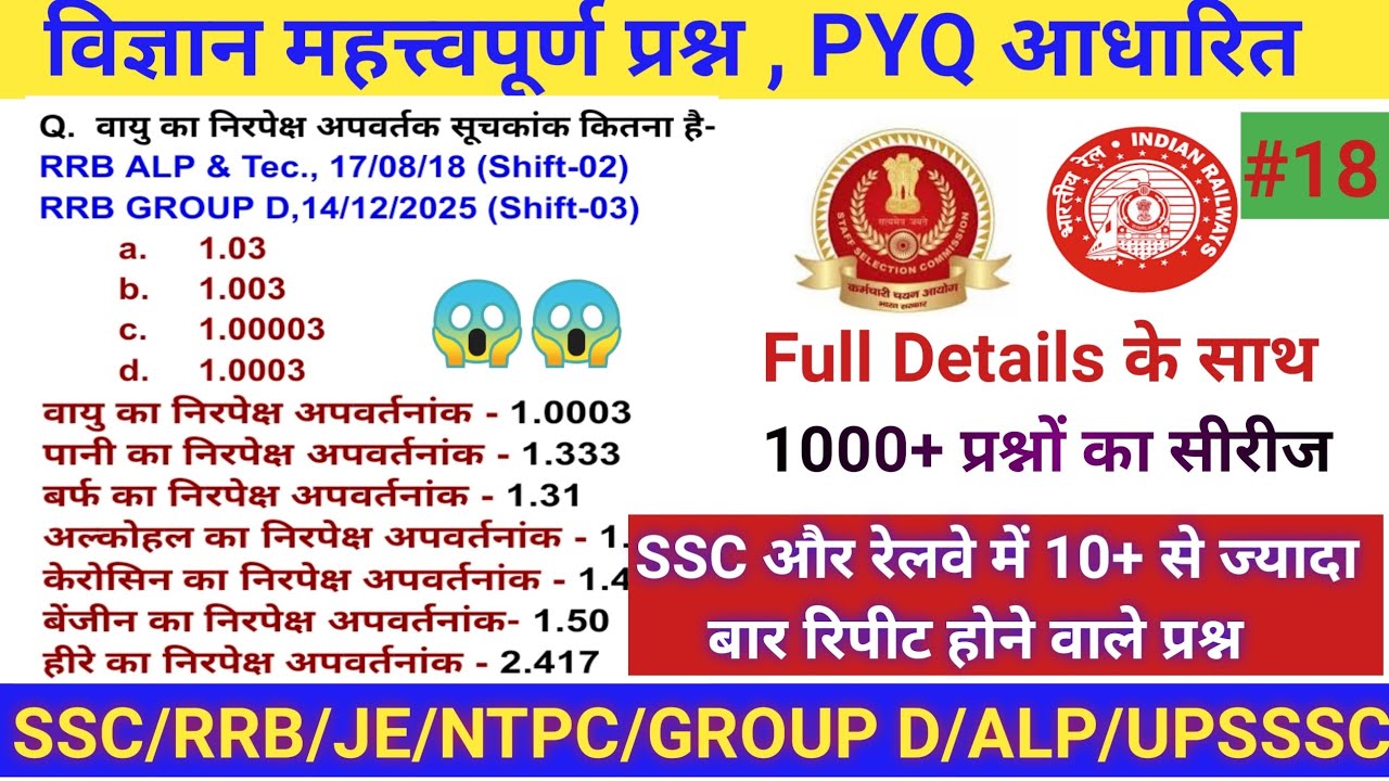Railway Science PYQ #18। Science 😱 important PYQ।#science #sciencepyq #rrb #ssc #rrbexam #ntpc