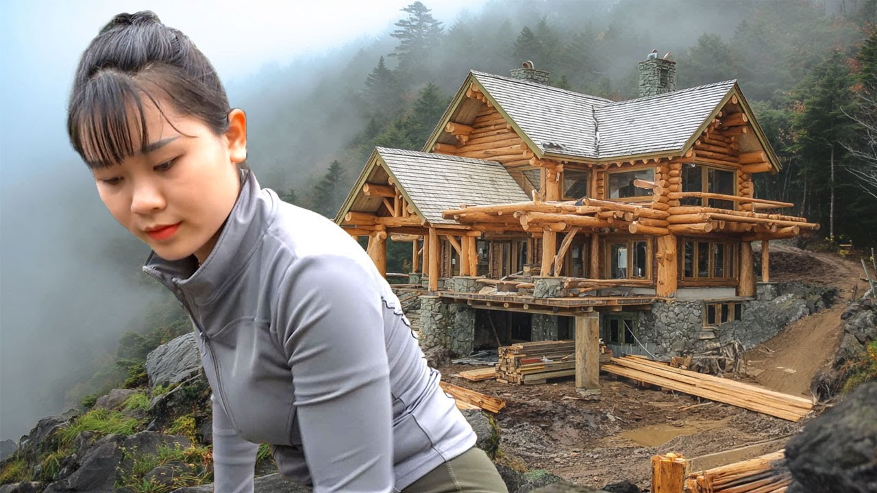 TIMELAPSE | Full Wooden House Build Process | Cara Daily Life