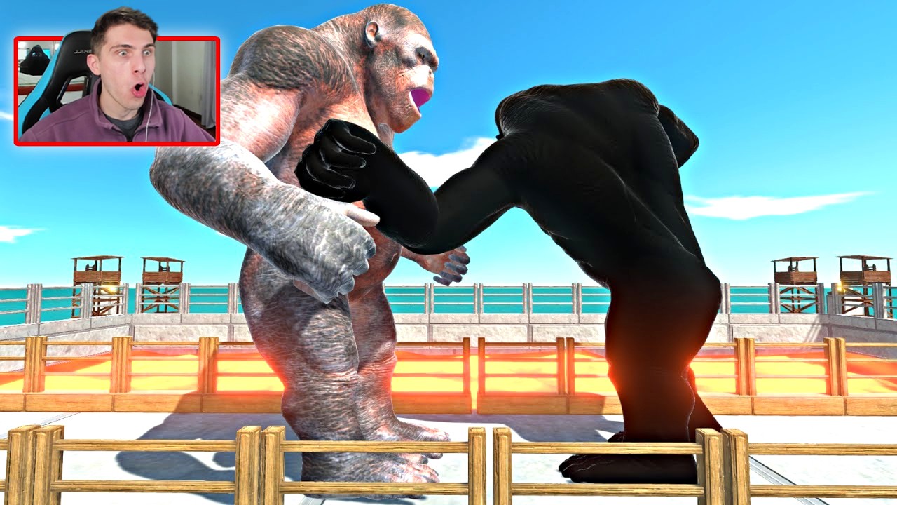 MUTANTE PRIMATE VS FORMA OSCURA EN PUENTE LAVA PEQUEÑO - ANIMAL REVOLT BATTLE SIMULATOR
