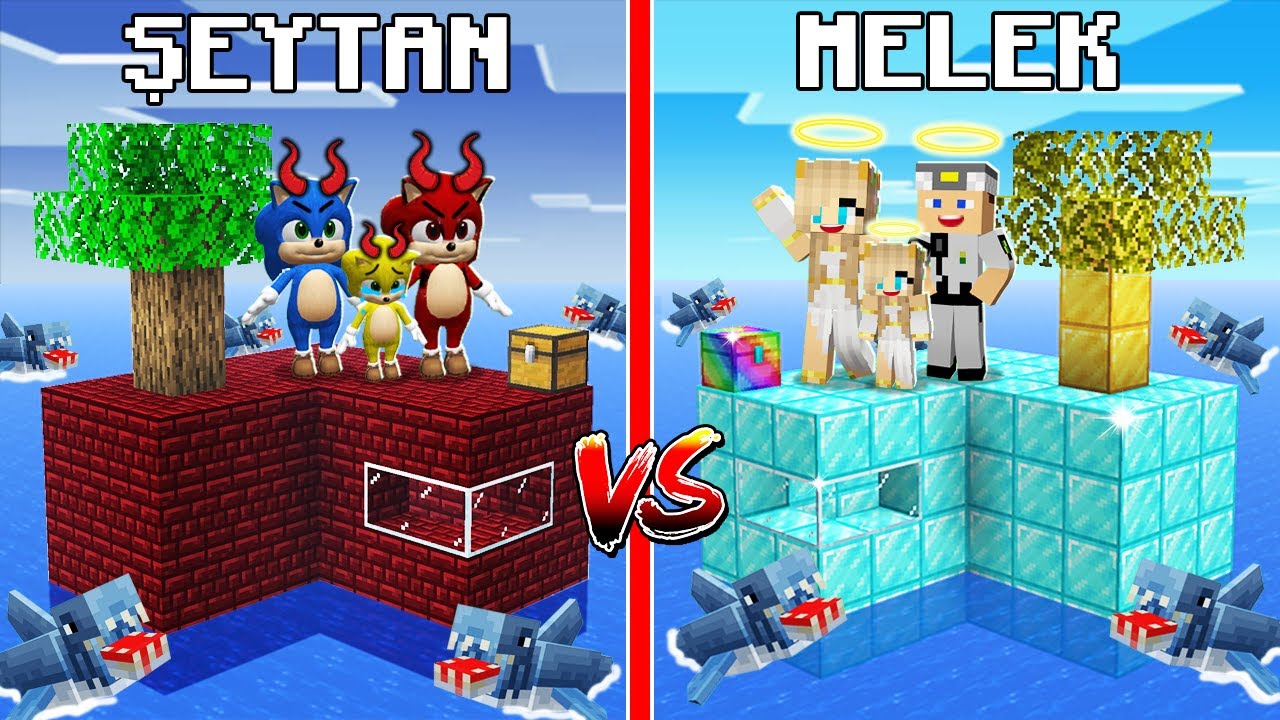 MELEK BERCA AİLESİ VS KIZ BEBEK SONİC AİLESİ DENİZ BLOĞU 😱 Minecraft