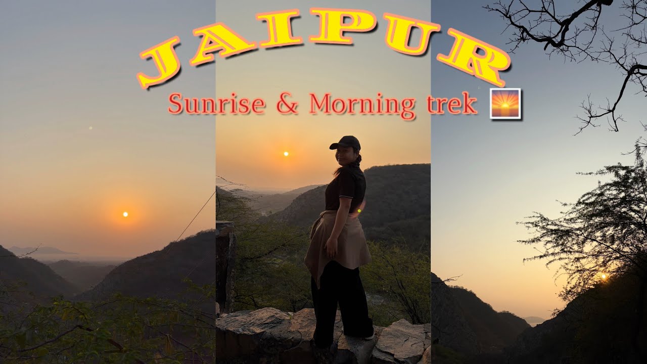 Morning trek with gym fam @motiv8gymrehabilitationcen521 #trekking #sunrise #jaipurvlog #kajalvlog 