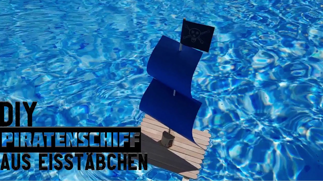 Piratenalarm! | Basteln mit Kindern im Sommer: Piratenschiff aus Eisstäbchen