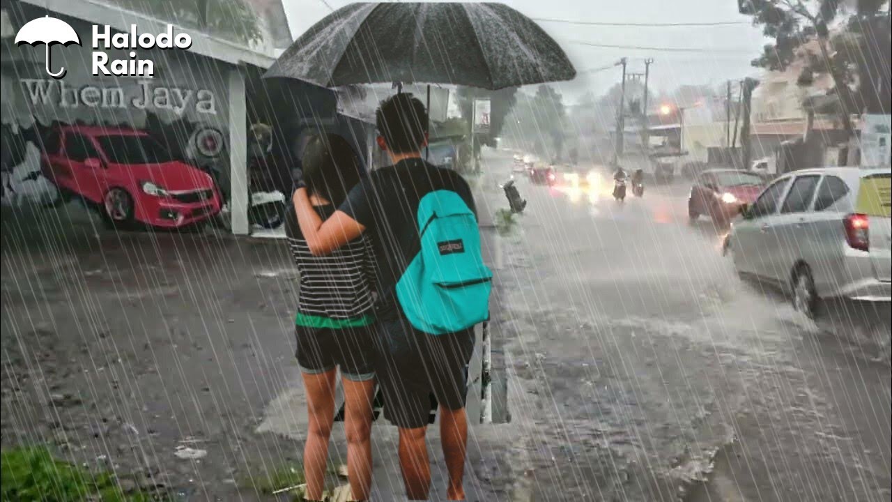 BEAUTIFUL HEAVY RAIN AND LIGHTNING THUNDERSTORM IN CITY SUITABLE FOR INSOMNIA SLEEPING. ASMR