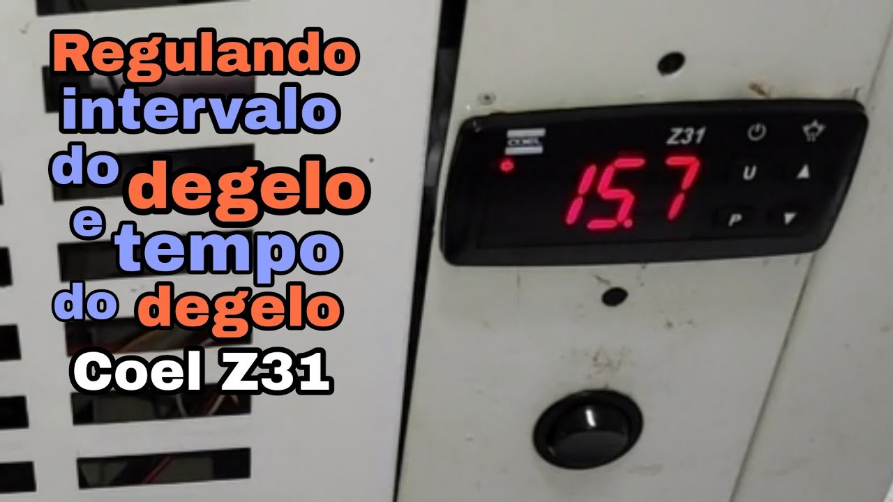 Configurando o intervalo de degelo e o tempo de degelo, controlador Coel Z31