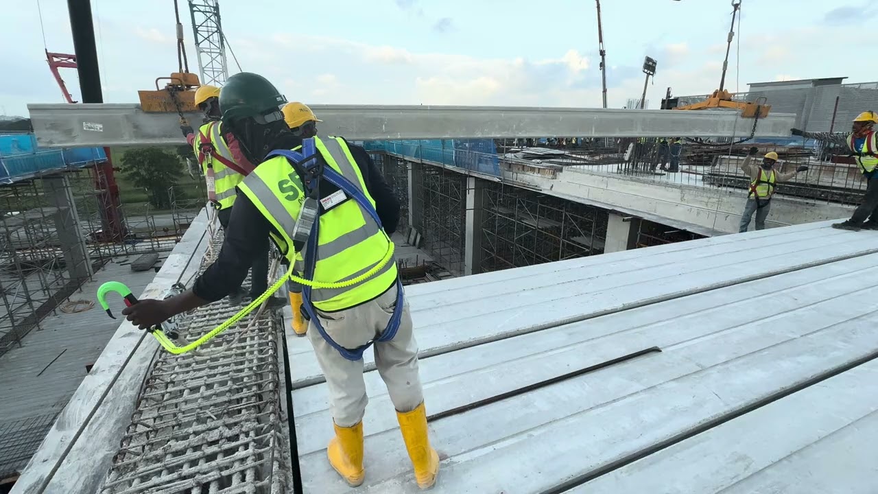 Hollow core slab installation 