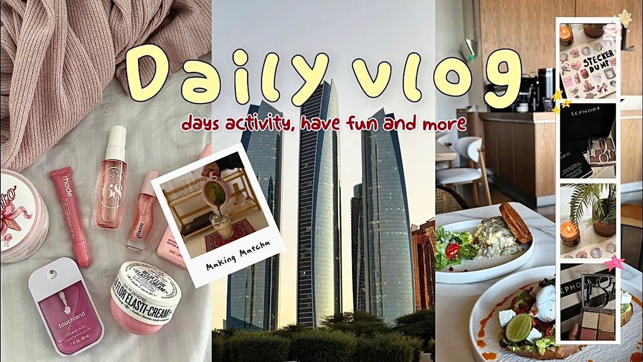 فلوق🧁 ايام من حياتي • سيفورا • ماتشا بالكريم كارميل • جورنال Journal with me 📓✨