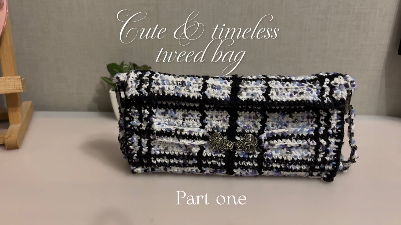 Crochet tutorial for cute & timeless tweed bag - beginner crochet friendly