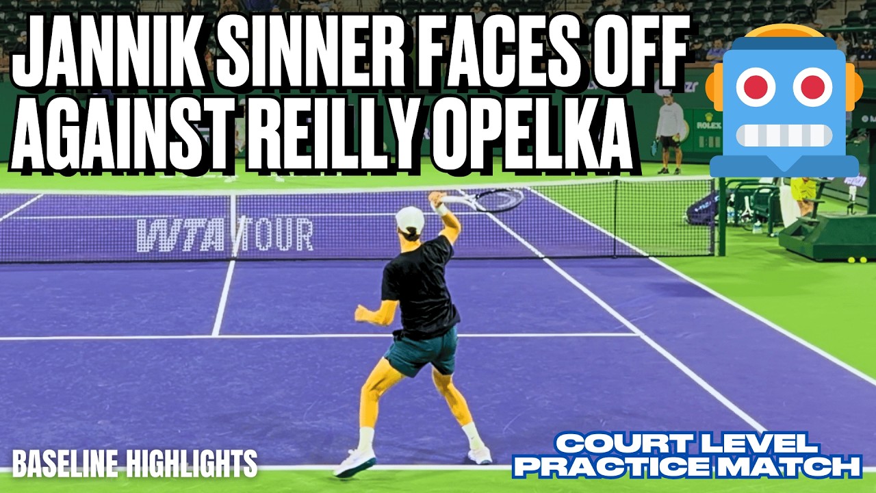 Jannik Sinner Faces Off Against Reilly Opelka | 2026 Indian Wells | Court Level Practice Match