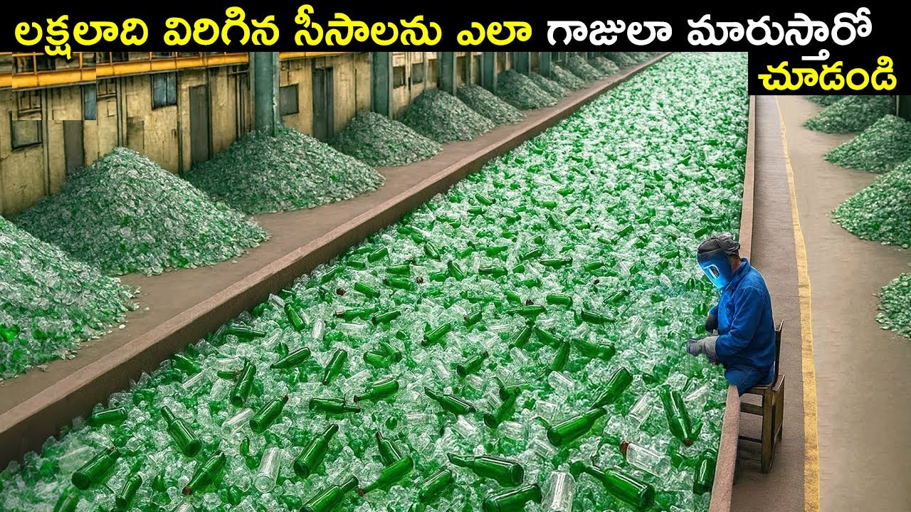 ఫ్యాక్టరీ లో లక్షల గాజు సీసాలను ఎలా తయారు చేస్తారో చూడండి I Glass Making In Factory