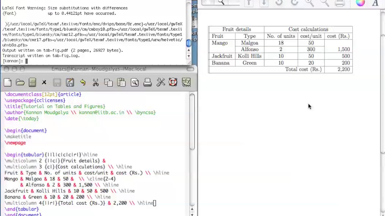 Tables and Figures in LaTeX