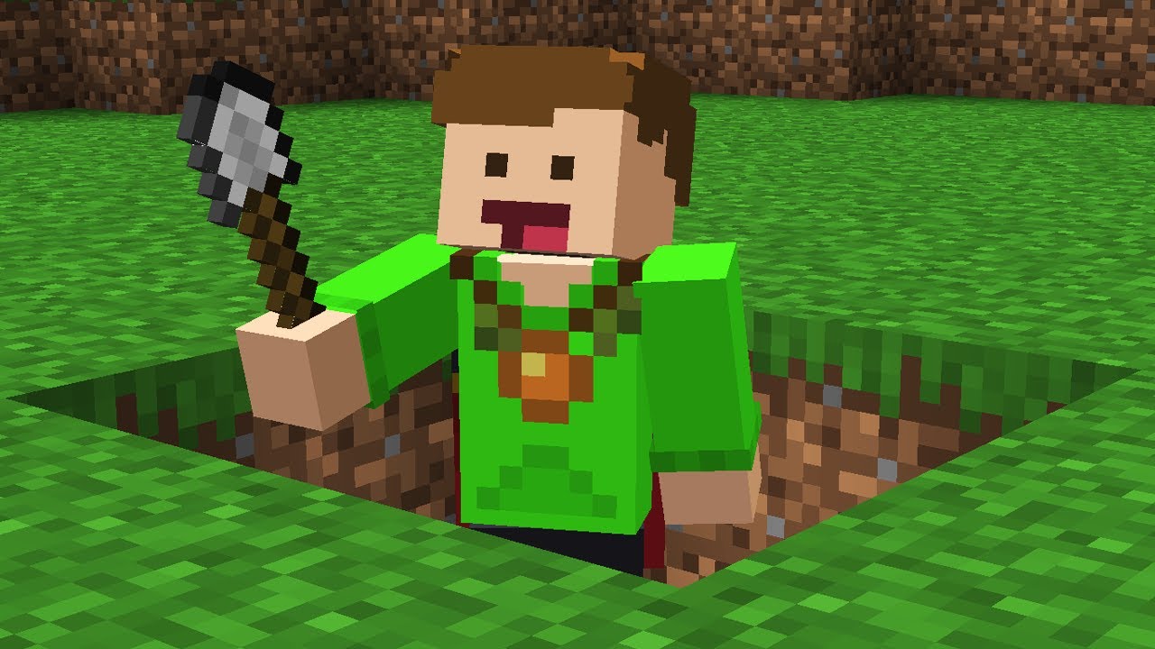 Gräver ett hål i Minecraft på Realmvärlden