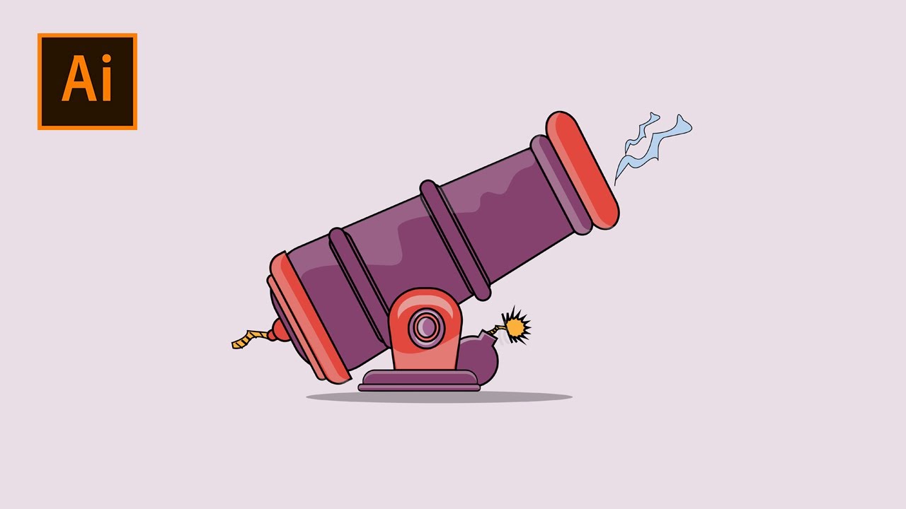 How to Draw  Cannon illustation |  Cannon illustration | Speed Art | Illustrator Tutorial