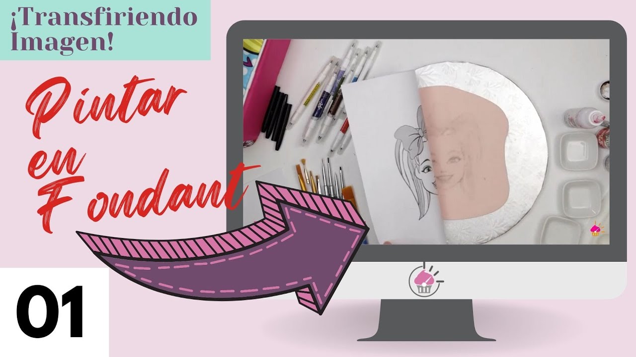 TUTORIAL #1 FONDANT - 🎨Como Transferir PASO A PASO una Imagen en FONDANT  y PINTARLA 🧑‍🎨🧑‍🎨