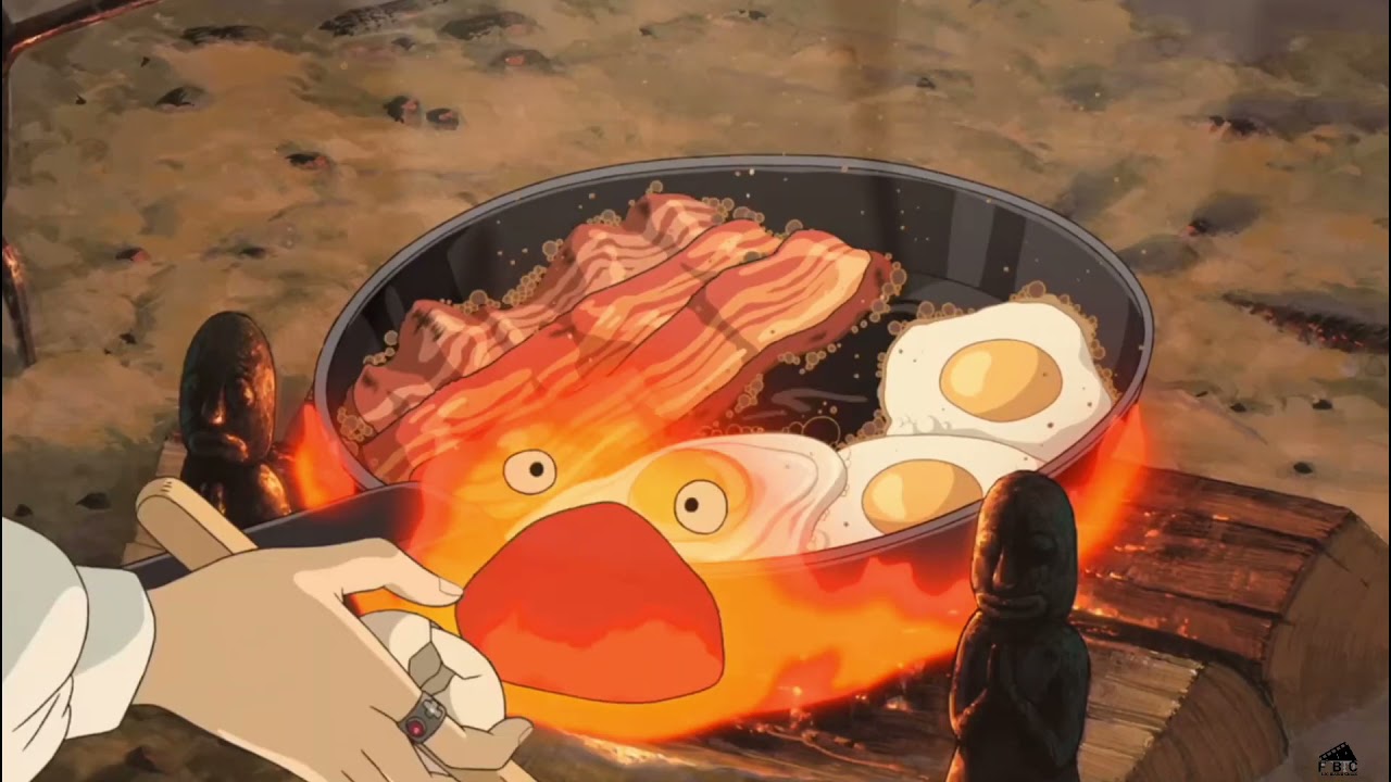 Calcifer eating Eggshells