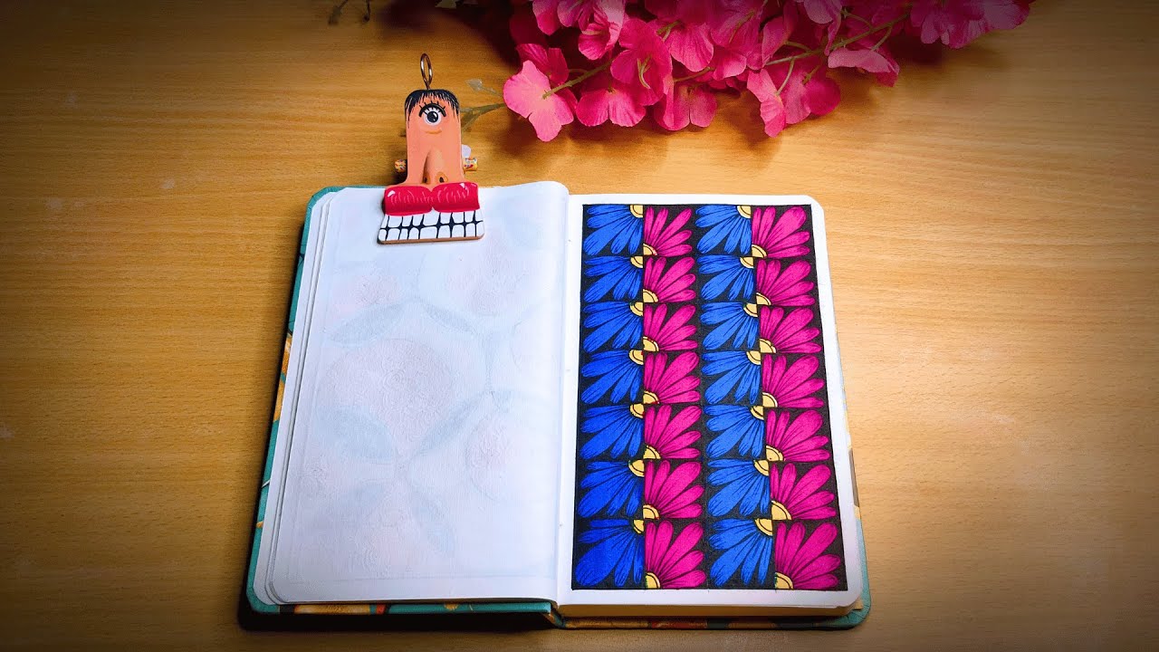 Mesmerizing Floral Doodle Pattern ✨ | Easy Colourful Design Tutorial