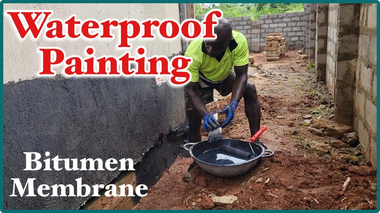 Waterproof Bitumen Wall Painting || Building A House In Ghana || Episode 34