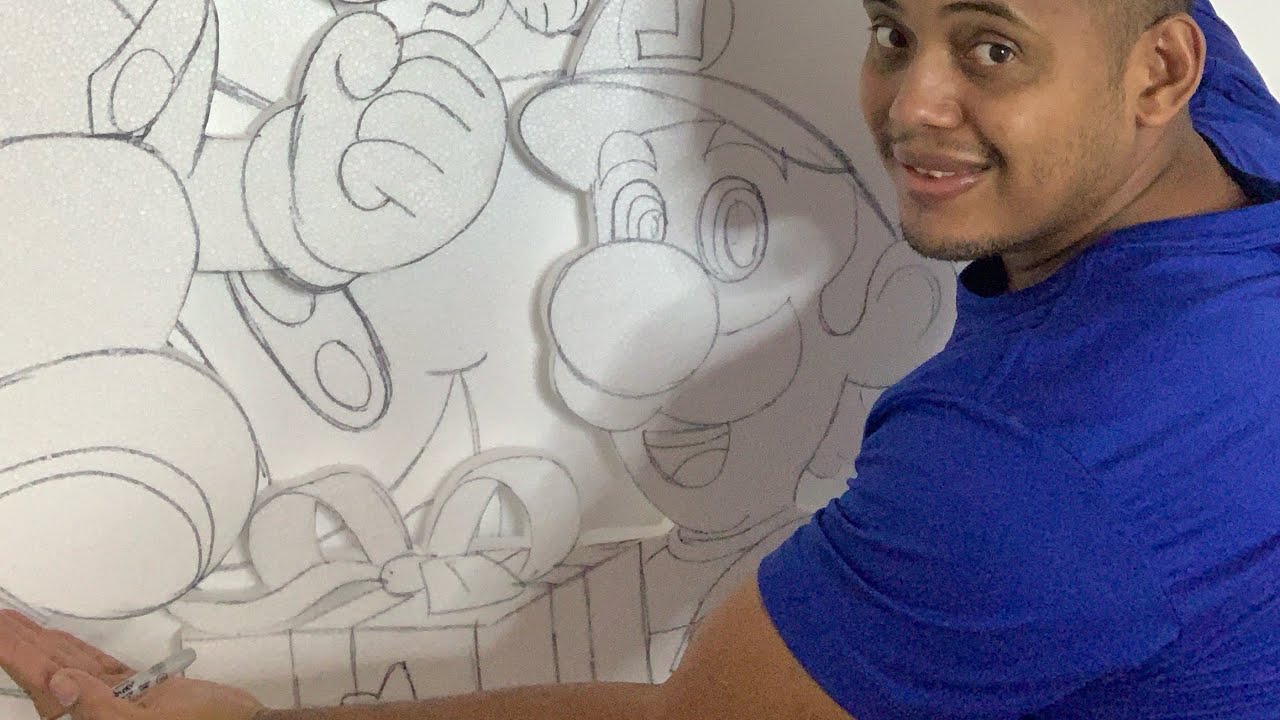 Como pasar un dibujo  al icopor o pared  de una manera fácil y rápida